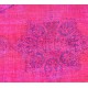  Pink Handmade Vintage Overdyed Turkish Carpet